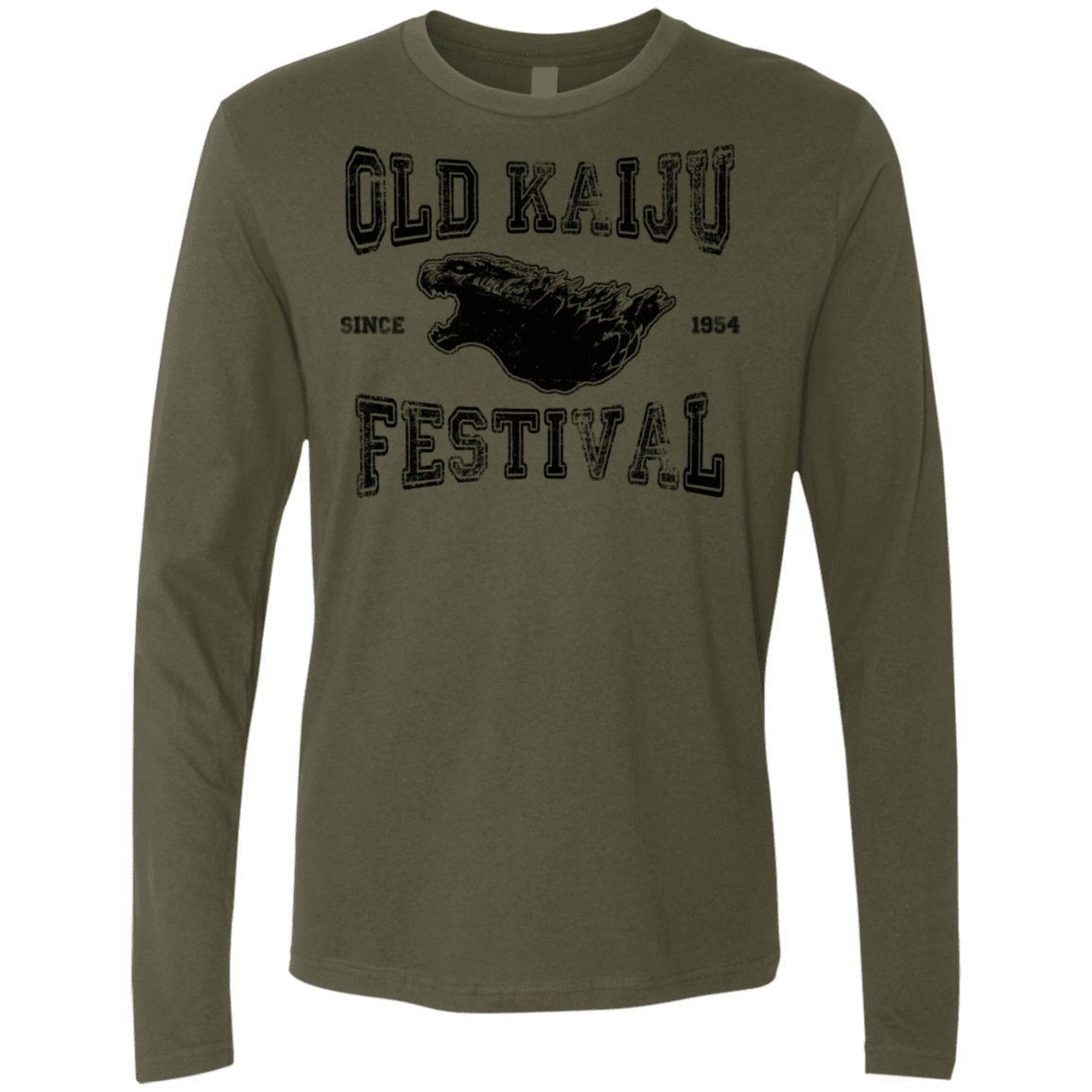 T-Shirts Military Green / S Old Kaiju Festival Men's Premium Long Sleeve