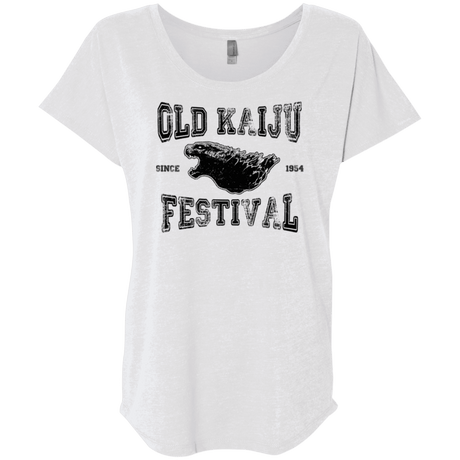 T-Shirts Heather White / X-Small Old Kaiju Festival Triblend Dolman Sleeve