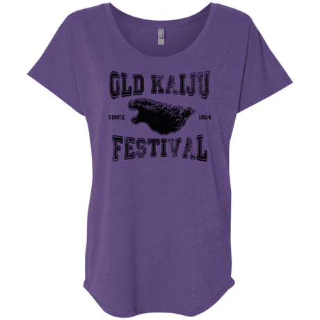 T-Shirts Purple Rush / X-Small Old Kaiju Festival Triblend Dolman Sleeve