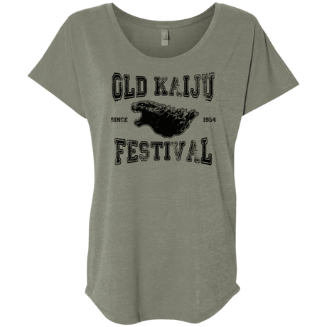 T-Shirts Venetian Grey / X-Small Old Kaiju Festival Triblend Dolman Sleeve