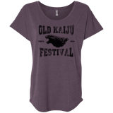 T-Shirts Vintage Purple / X-Small Old Kaiju Festival Triblend Dolman Sleeve
