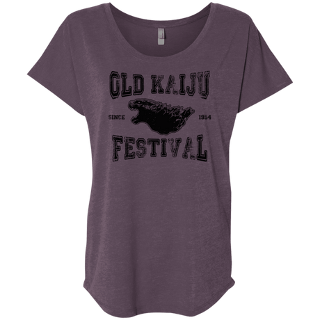 T-Shirts Vintage Purple / X-Small Old Kaiju Festival Triblend Dolman Sleeve