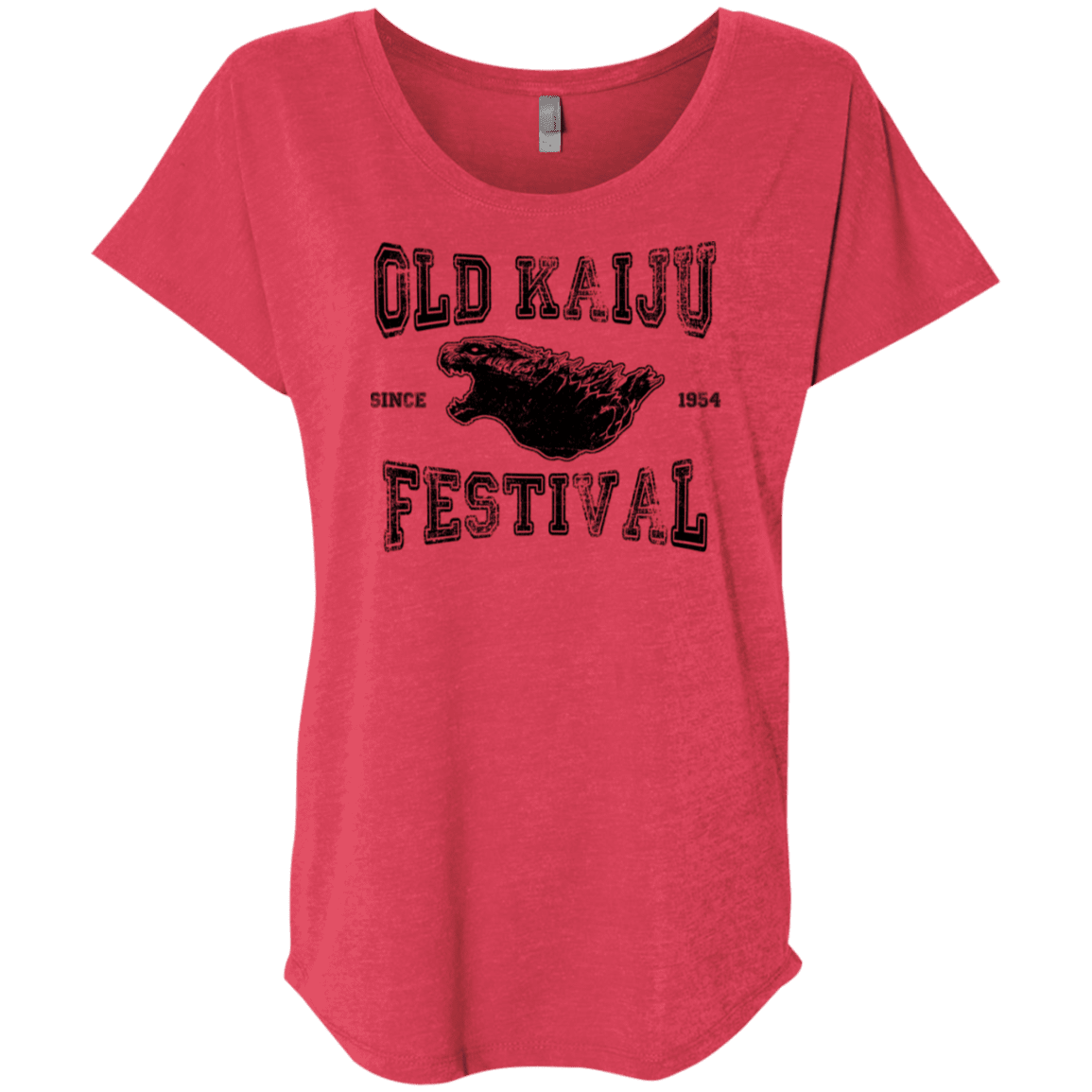 T-Shirts Vintage Red / X-Small Old Kaiju Festival Triblend Dolman Sleeve