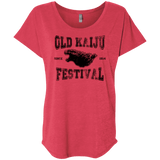 T-Shirts Vintage Red / X-Small Old Kaiju Festival Triblend Dolman Sleeve
