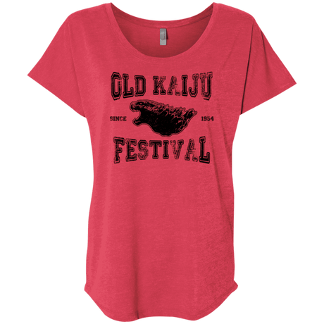 T-Shirts Vintage Red / X-Small Old Kaiju Festival Triblend Dolman Sleeve