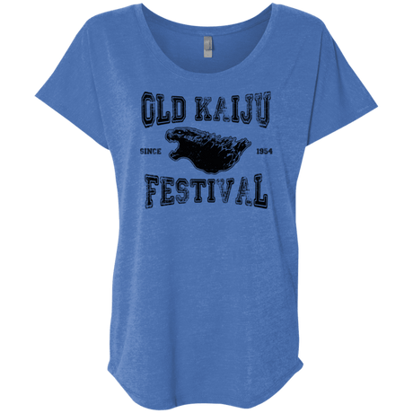 T-Shirts Vintage Royal / X-Small Old Kaiju Festival Triblend Dolman Sleeve