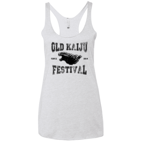 T-Shirts Heather White / X-Small Old Kaiju Festival Women's Triblend Racerback Tank