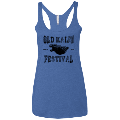 T-Shirts Vintage Royal / X-Small Old Kaiju Festival Women's Triblend Racerback Tank