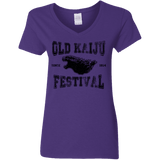 T-Shirts Purple / S Old Kaiju Festival Women's V-Neck T-Shirt