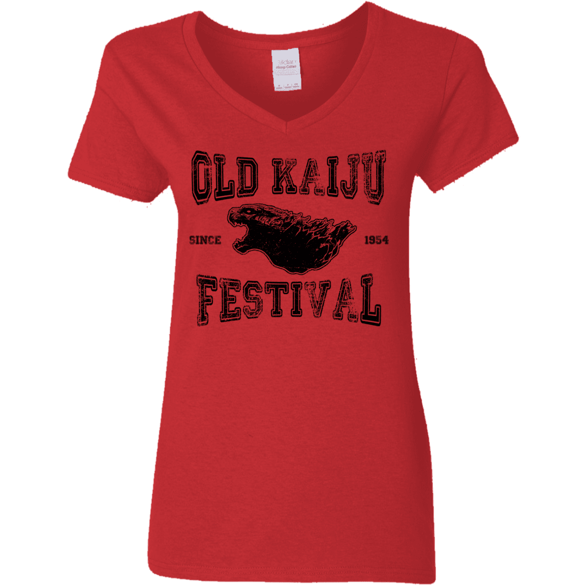 T-Shirts Red / S Old Kaiju Festival Women's V-Neck T-Shirt