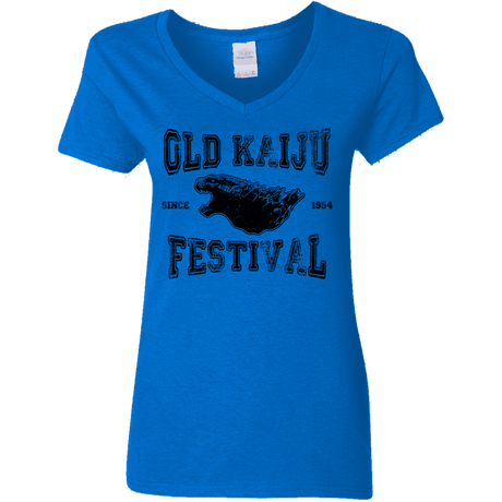 T-Shirts Royal / S Old Kaiju Festival Women's V-Neck T-Shirt