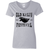 T-Shirts Sport Grey / S Old Kaiju Festival Women's V-Neck T-Shirt