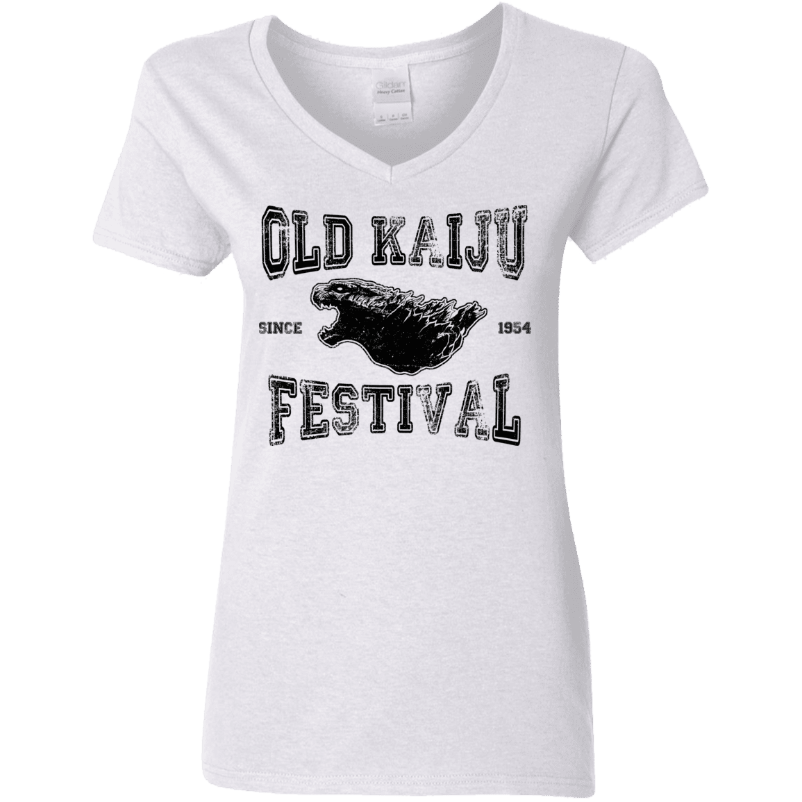 T-Shirts White / S Old Kaiju Festival Women's V-Neck T-Shirt