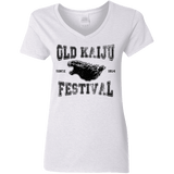 T-Shirts White / S Old Kaiju Festival Women's V-Neck T-Shirt