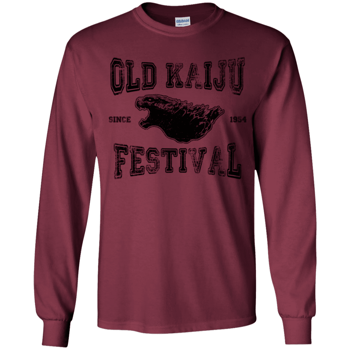 T-Shirts Maroon / YS Old Kaiju Festival Youth Long Sleeve T-Shirt