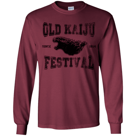 T-Shirts Maroon / YS Old Kaiju Festival Youth Long Sleeve T-Shirt