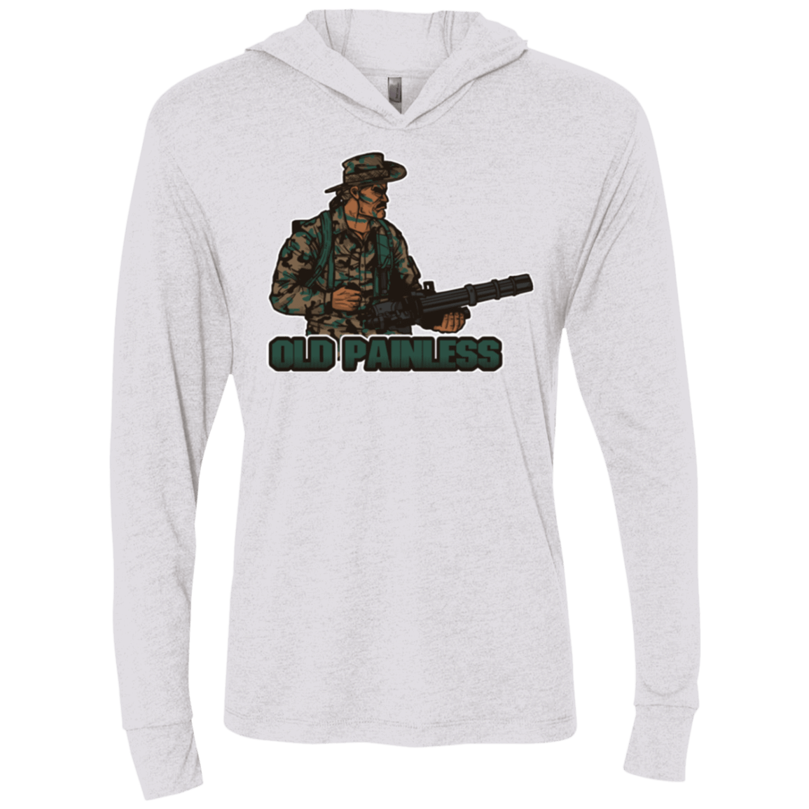 T-Shirts Heather White / X-Small Old Painless Triblend Long Sleeve Hoodie Tee