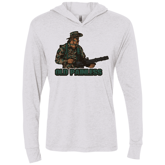 T-Shirts Heather White / X-Small Old Painless Triblend Long Sleeve Hoodie Tee