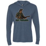 T-Shirts Indigo / X-Small Old Painless Triblend Long Sleeve Hoodie Tee