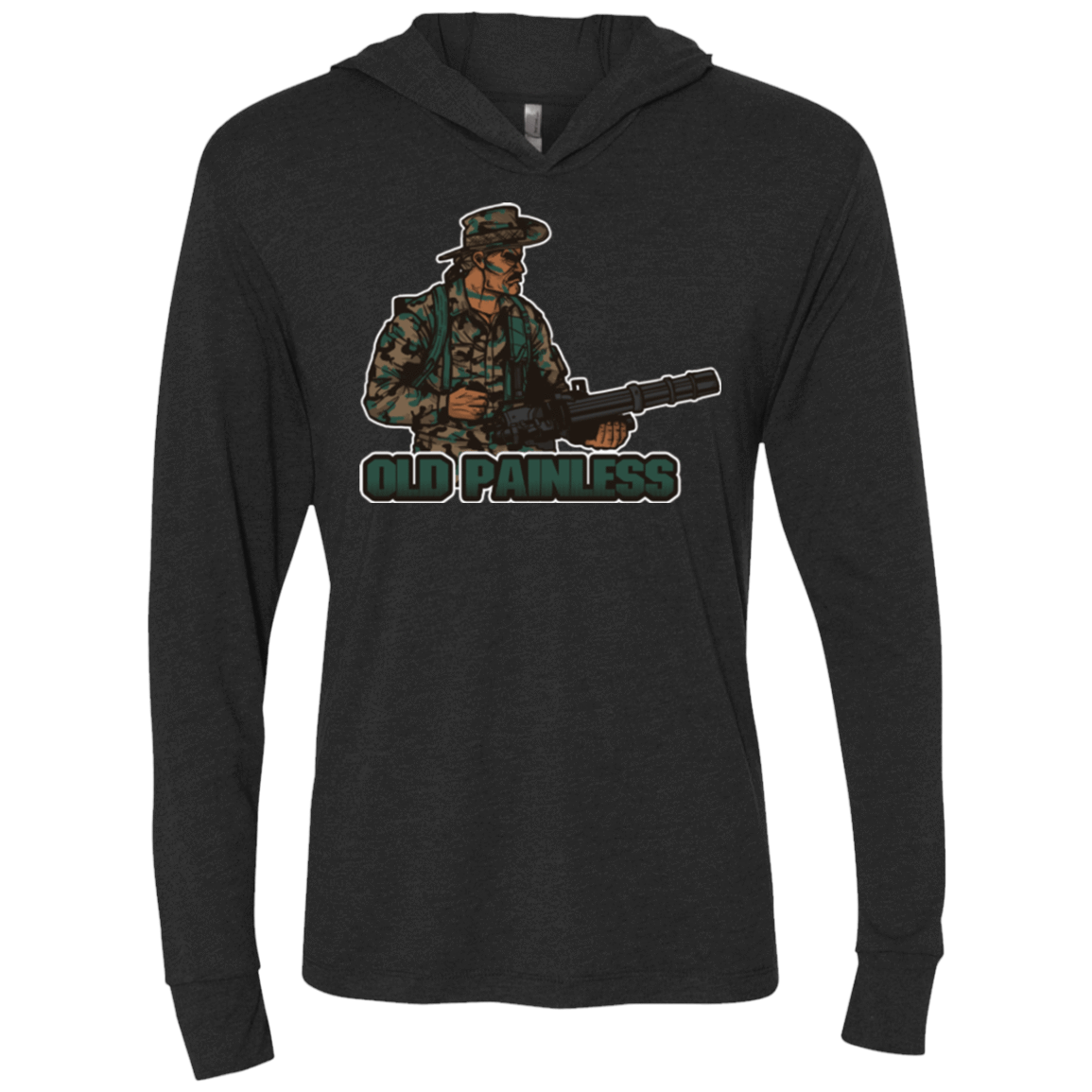 T-Shirts Vintage Black / X-Small Old Painless Triblend Long Sleeve Hoodie Tee