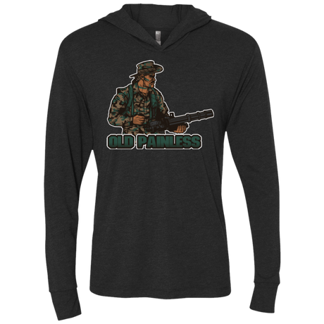 T-Shirts Vintage Black / X-Small Old Painless Triblend Long Sleeve Hoodie Tee