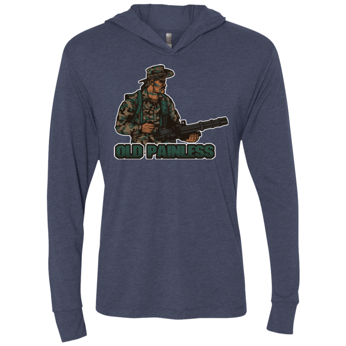 T-Shirts Vintage Navy / X-Small Old Painless Triblend Long Sleeve Hoodie Tee