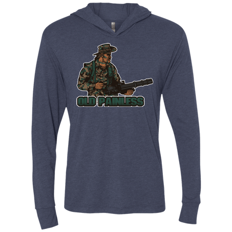 T-Shirts Vintage Navy / X-Small Old Painless Triblend Long Sleeve Hoodie Tee