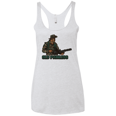 T-Shirts Heather White / X-Small Old Painless Women's Triblend Racerback Tank