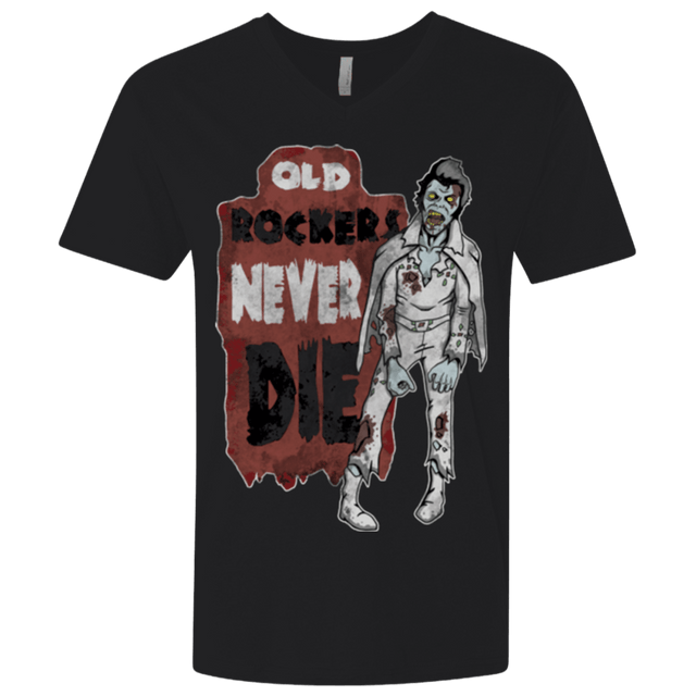 T-Shirts Black / X-Small Old Rockers Never Die Men's Premium V-Neck