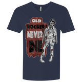 T-Shirts Midnight Navy / X-Small Old Rockers Never Die Men's Premium V-Neck