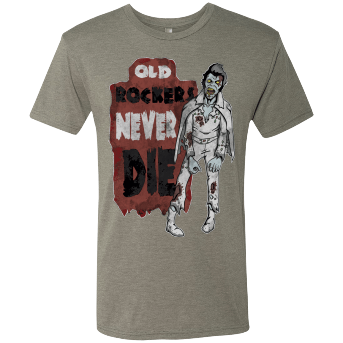 T-Shirts Venetian Grey / Small Old Rockers Never Die Men's Triblend T-Shirt