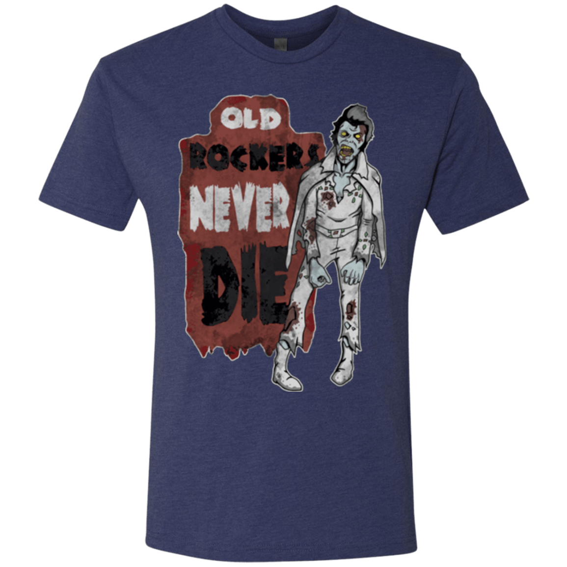 T-Shirts Vintage Navy / Small Old Rockers Never Die Men's Triblend T-Shirt