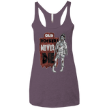 T-Shirts Vintage Purple / X-Small Old Rockers Never Die Women's Triblend Racerback Tank