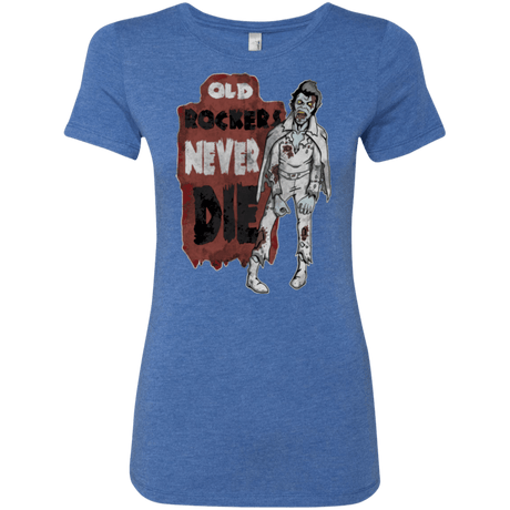 T-Shirts Vintage Royal / Small Old Rockers Never Die Women's Triblend T-Shirt