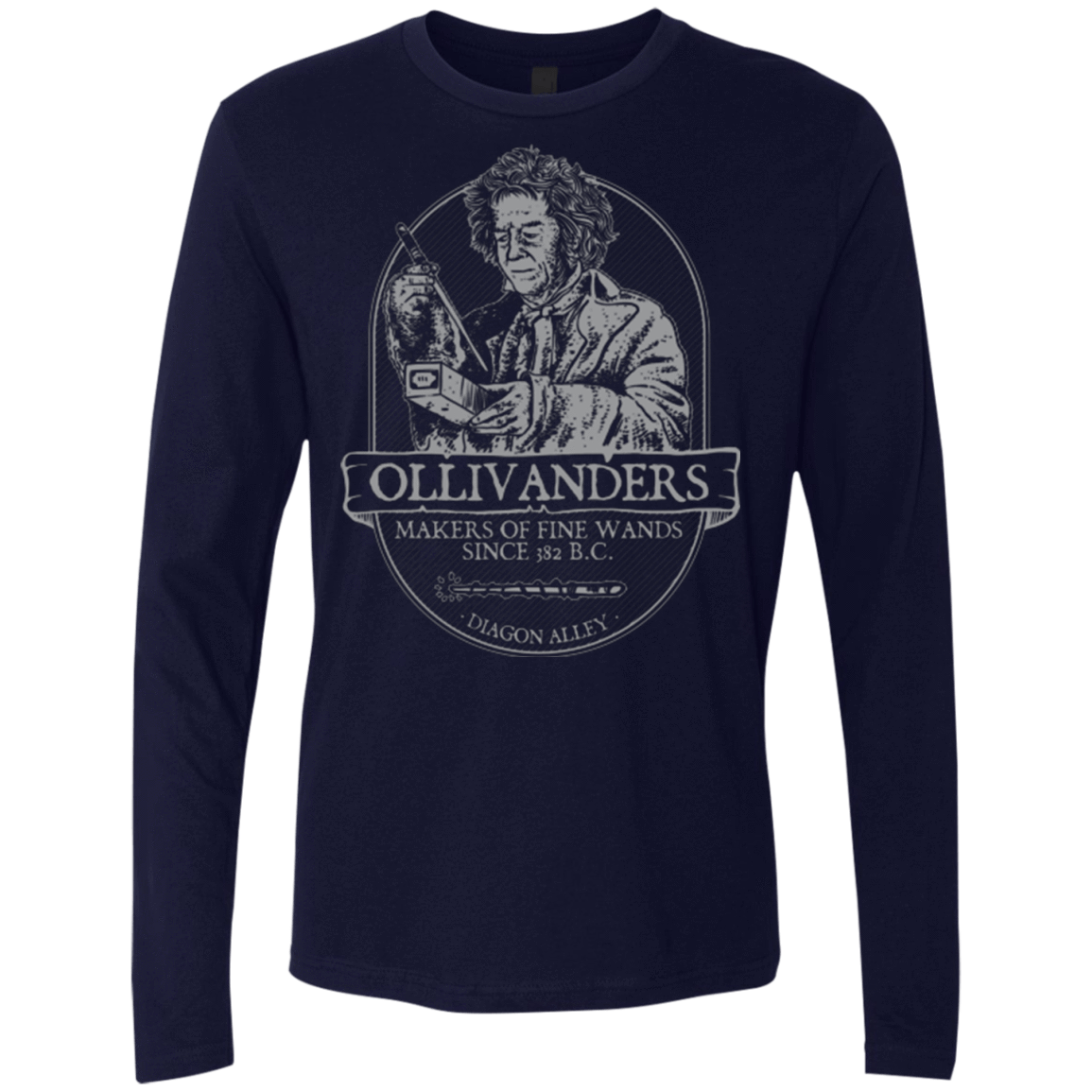 T-Shirts Midnight Navy / Small Ollivanders Fine Wands Men's Premium Long Sleeve