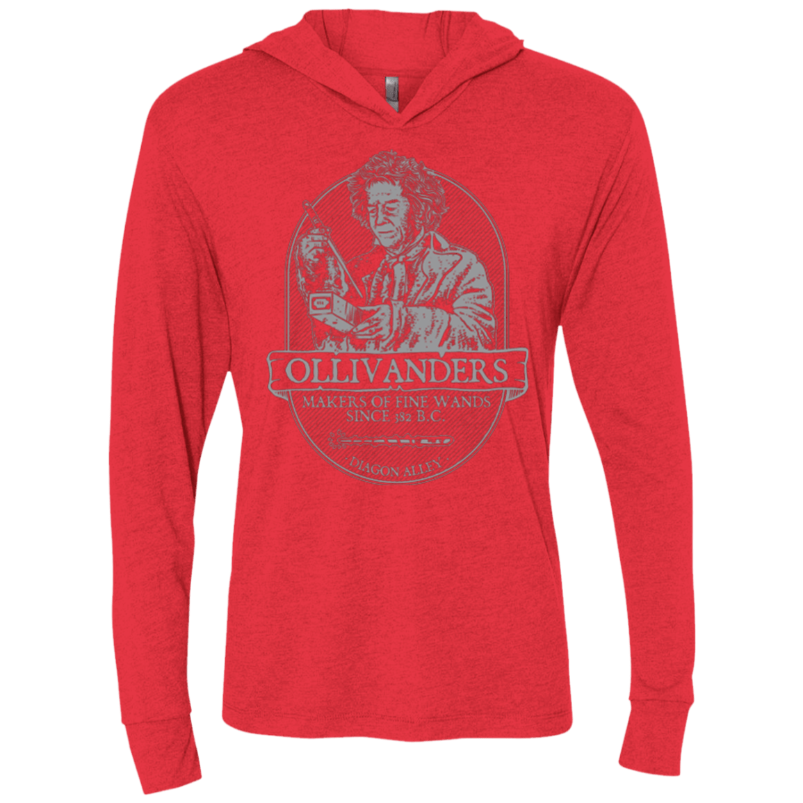 T-Shirts Vintage Red / X-Small Ollivanders Fine Wands Triblend Long Sleeve Hoodie Tee