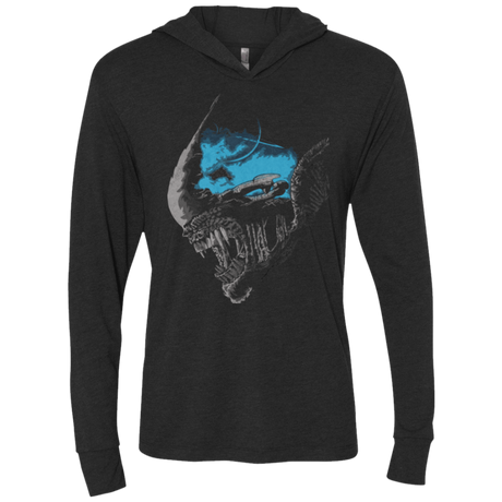 T-Shirts Vintage Black / X-Small On a Dark Moon Triblend Long Sleeve Hoodie Tee