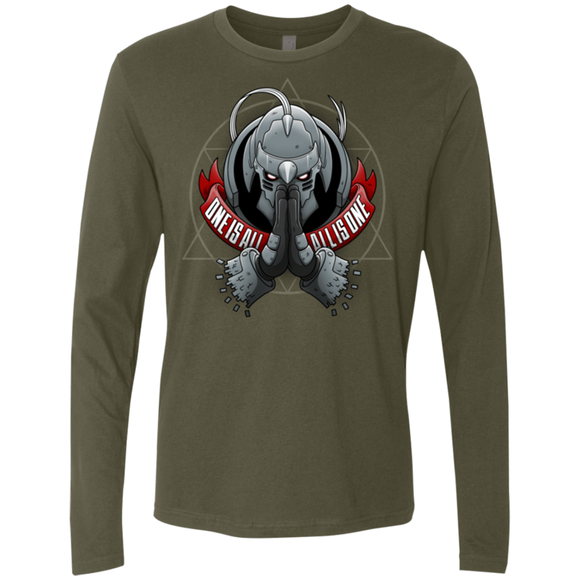 T-Shirts Military Green / Small ONE IS ALL ALL IS ONE Men's Premium Long Sleeve