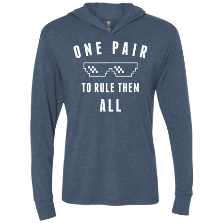 T-Shirts Indigo / X-Small One pair Triblend Long Sleeve Hoodie Tee