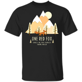 T-Shirts Black / S One Red Fox In The Forest T-Shirt