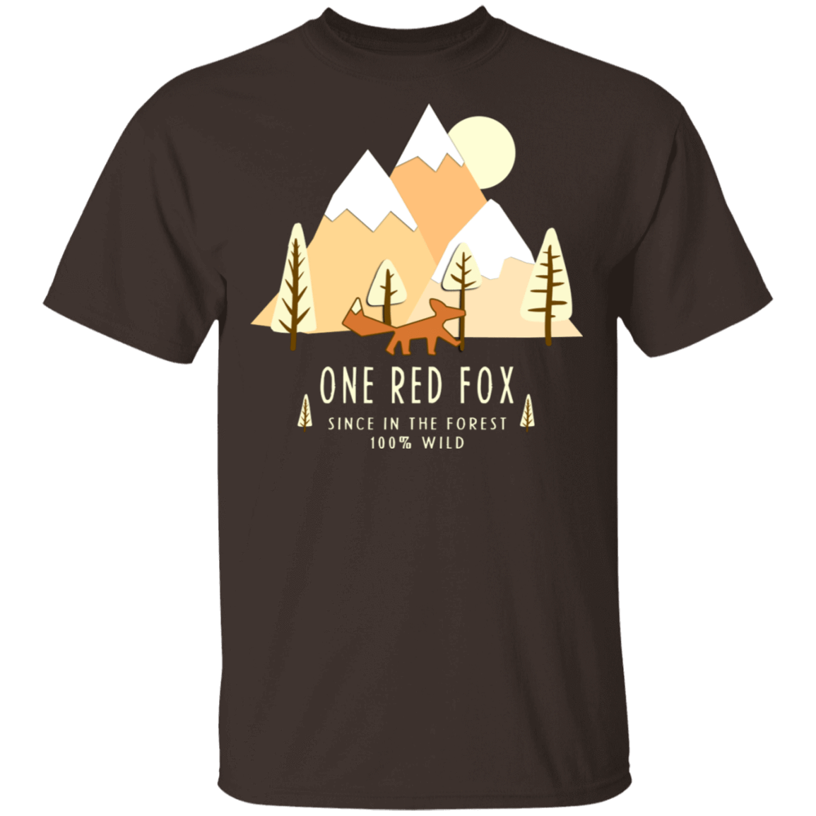 T-Shirts Dark Chocolate / S One Red Fox In The Forest T-Shirt