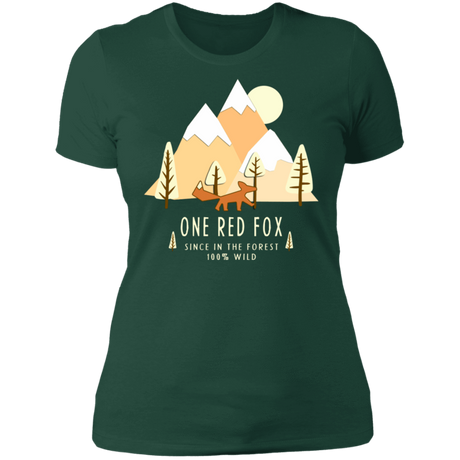 T-Shirts Forest Green / S One Red Fox In The Forest Women's Premium T-Shirt