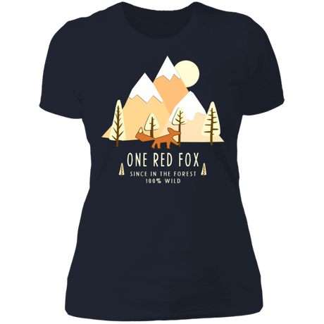 T-Shirts Midnight Navy / S One Red Fox In The Forest Women's Premium T-Shirt
