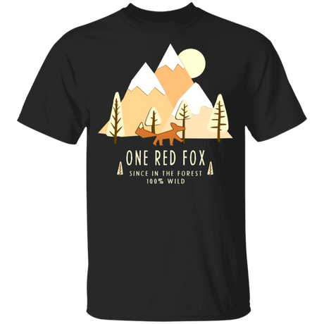 T-Shirts Black / YXS One Red Fox In The Forest Youth T-Shirt