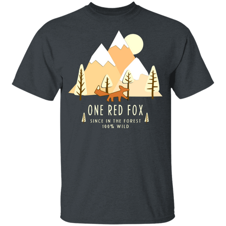 T-Shirts Dark Heather / YXS One Red Fox In The Forest Youth T-Shirt