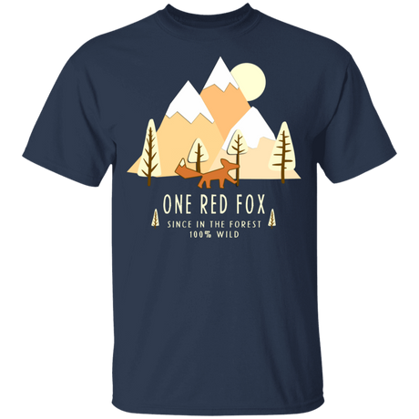 T-Shirts Navy / YXS One Red Fox In The Forest Youth T-Shirt