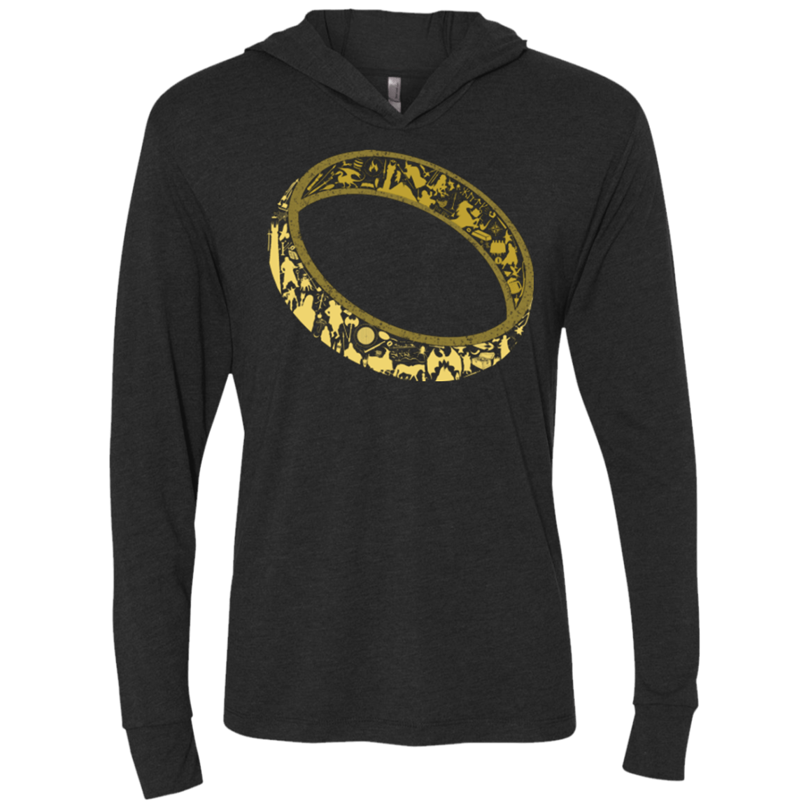 T-Shirts Vintage Black / X-Small One Ring Triblend Long Sleeve Hoodie Tee