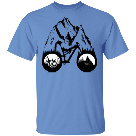 T-Shirts Carolina Blue / S One With Nature Mountain Bike T-Shirt