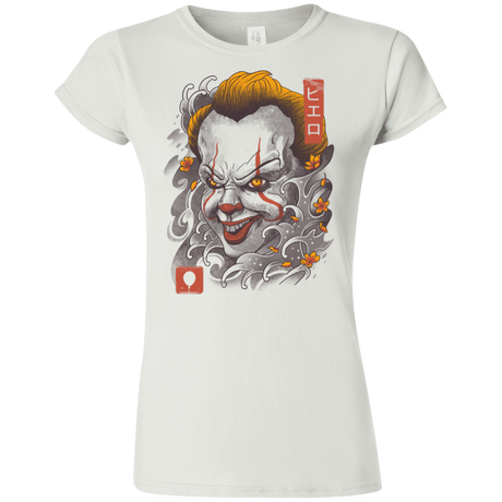 T-Shirts White / S Oni Clown Mask Junior Slimmer-Fit T-Shirt