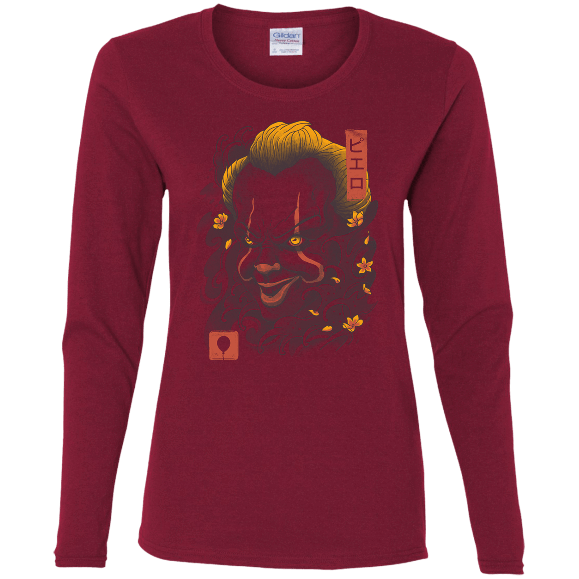 T-Shirts Oni Clown Mask Women's Long Sleeve T-Shirt